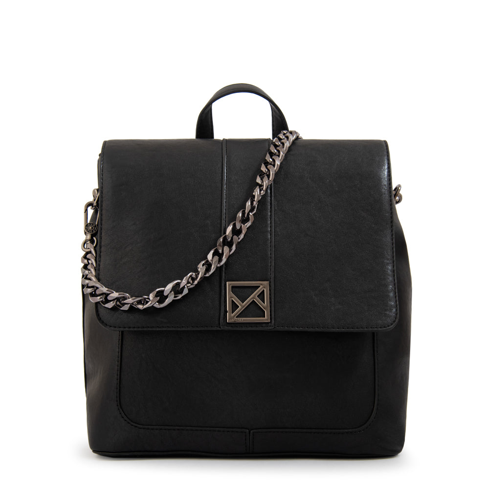 Mochila con tapa romina mediana negro