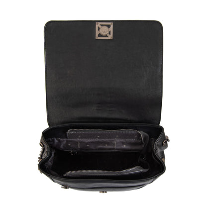 Mochila con tapa romina mediana negro