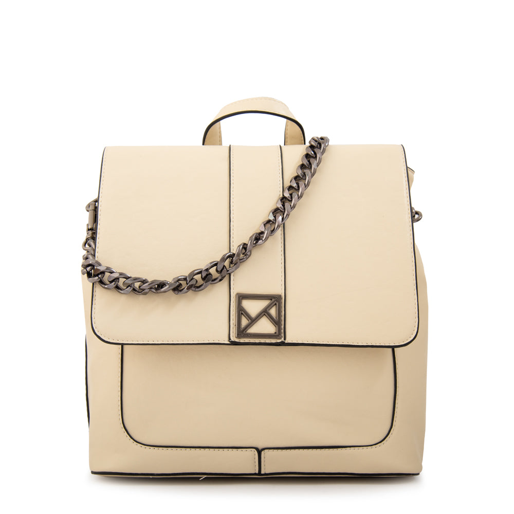 Mochila con tapa romina mediana blanco crudo