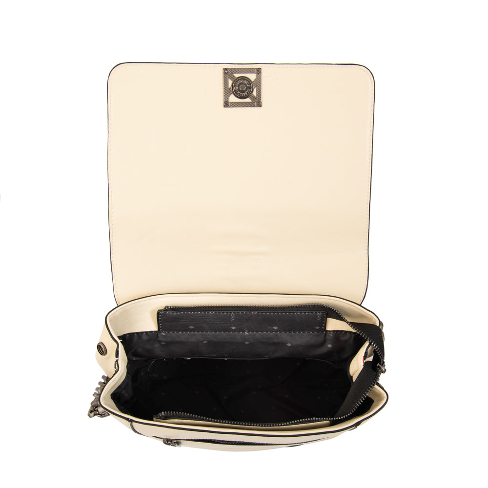 Mochila con tapa romina mediana blanco crudo