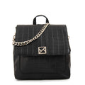 Mochila con tapa romina mediana negro