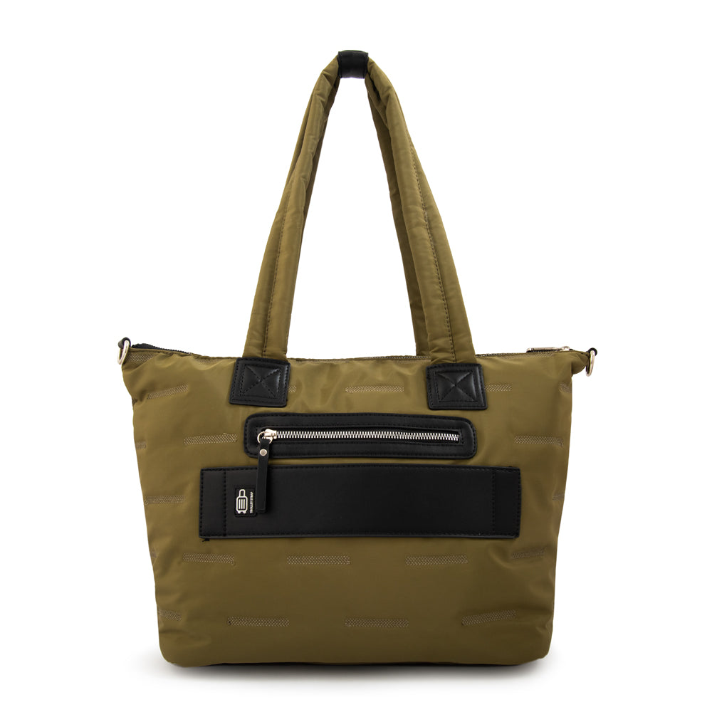 Cartera tote porta notebook hana verde oliva