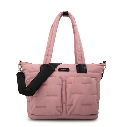 Cartera tote porta notebook hana rosa viejo