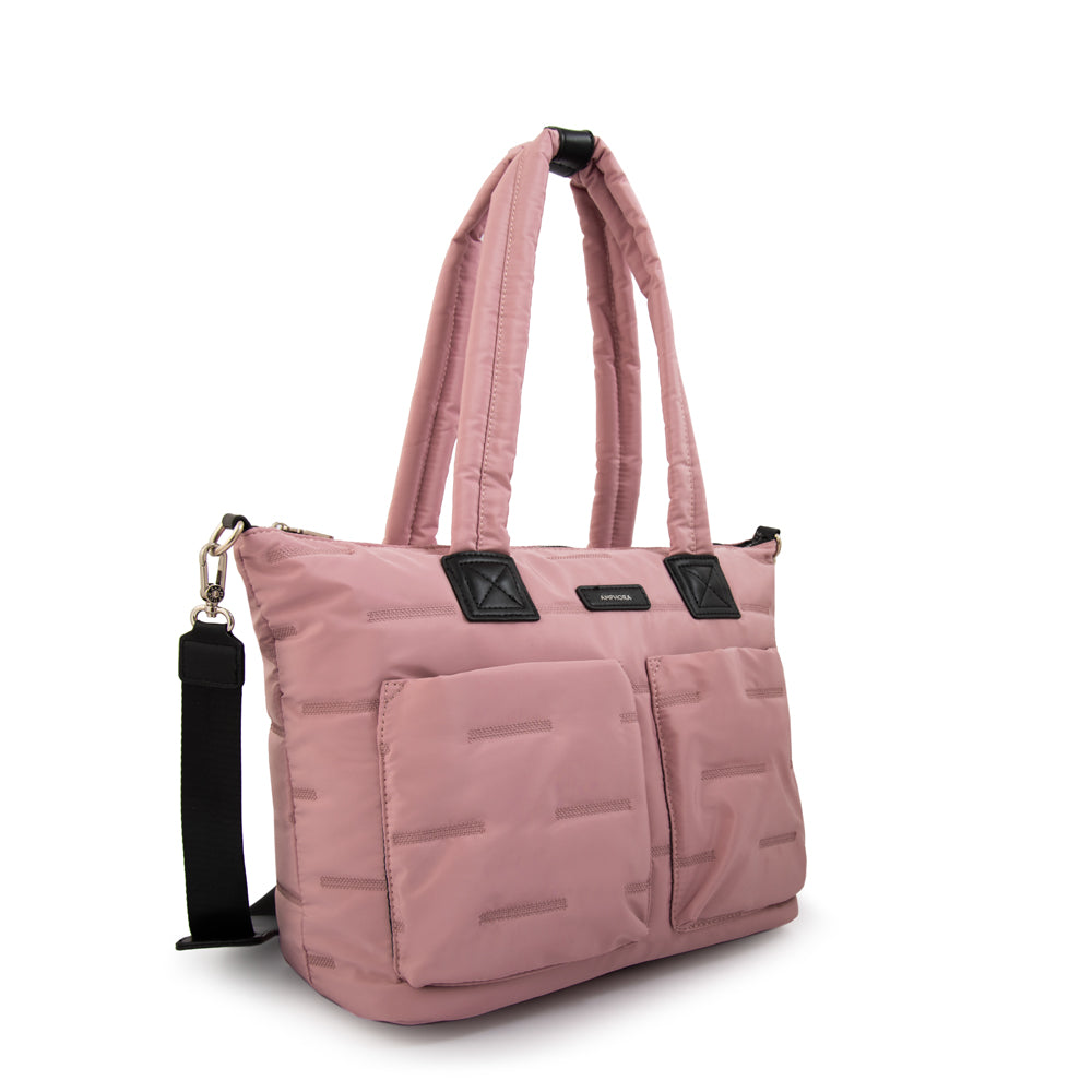 Cartera tote porta notebook hana rosa viejo