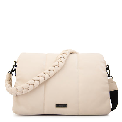 Cartera bandolera con tapa trinity grande blanco crudo