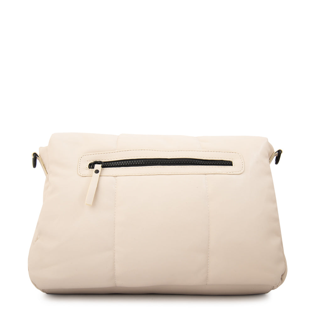 Cartera bandolera con tapa trinity grande blanco crudo