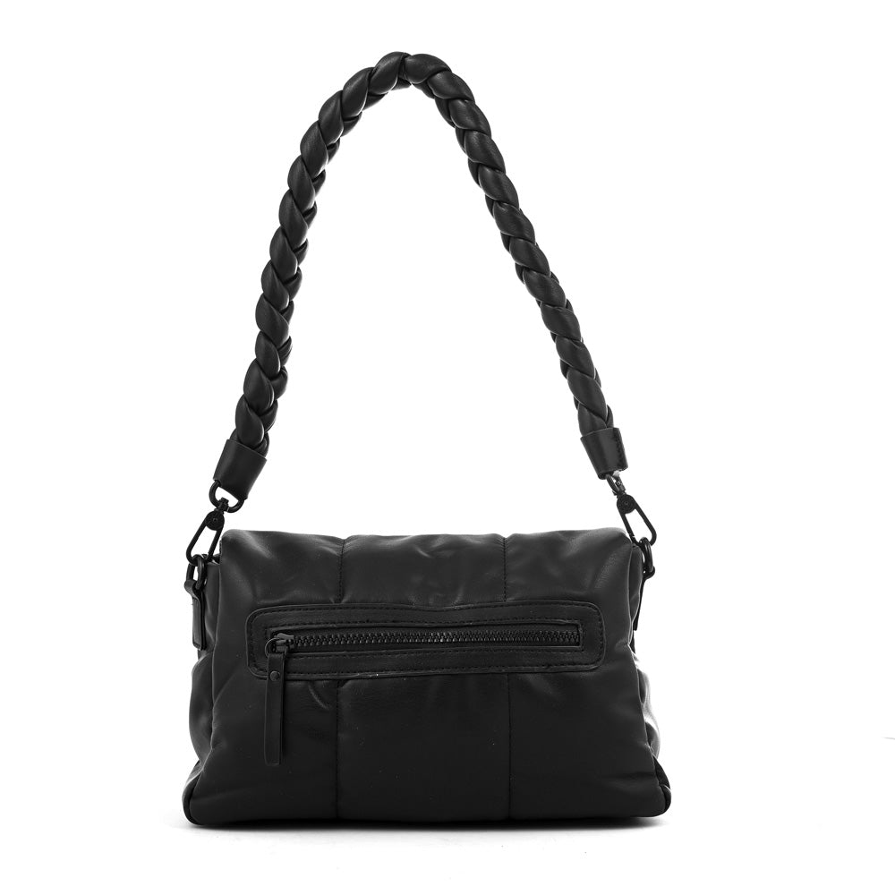 Cartera bandolera con tapa trinity mediana negro