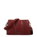 Cartera bandolera con tapa trinity mediana rojo oscuro