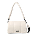 Cartera bandolera con tapa trinity mediana blanco crudo