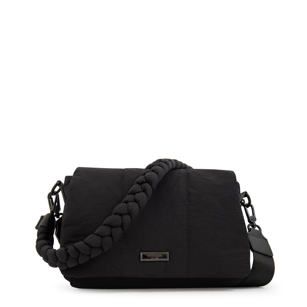 Cartera bandolera con tapa trinity mediana