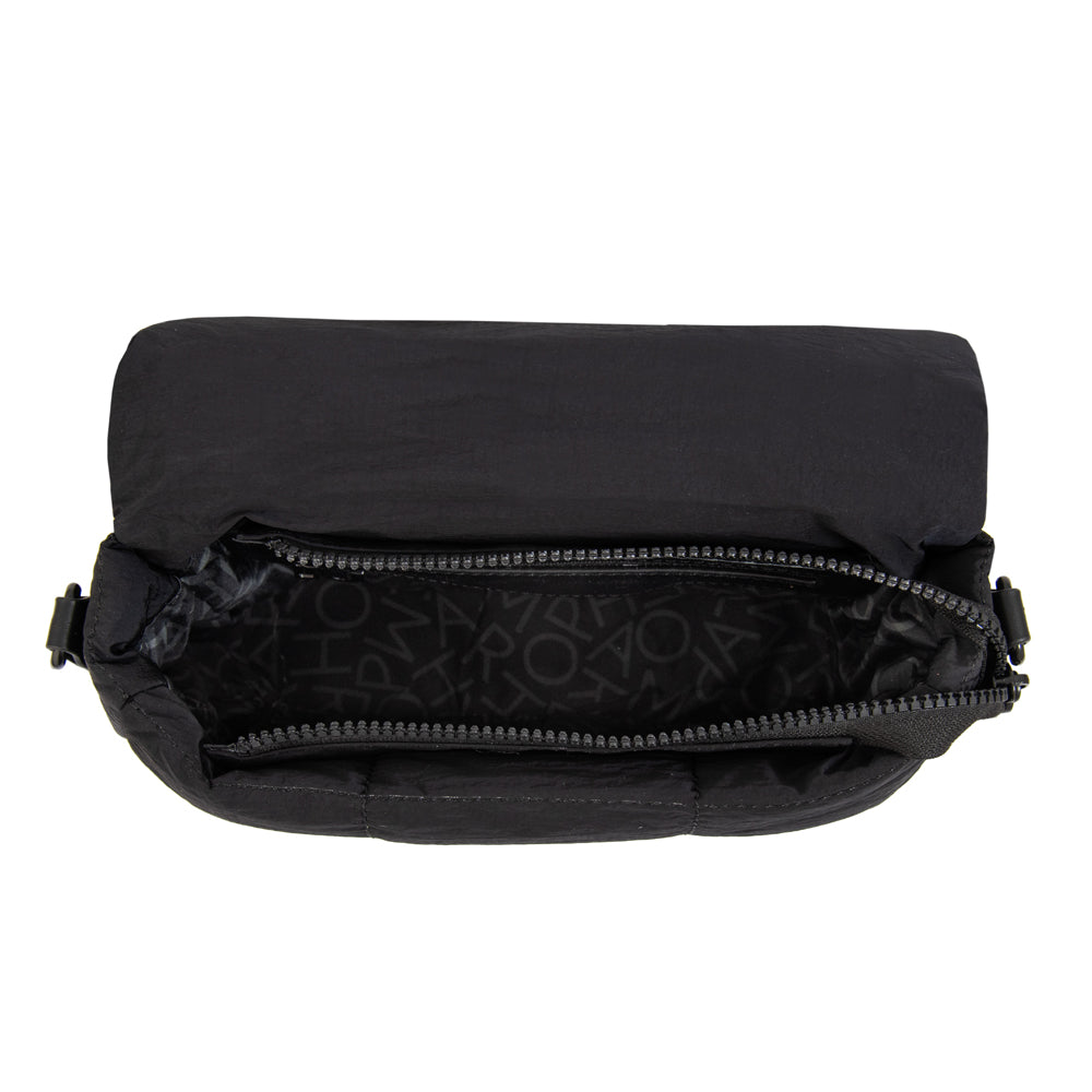 Cartera bandolera con tapa trinity mediana negro