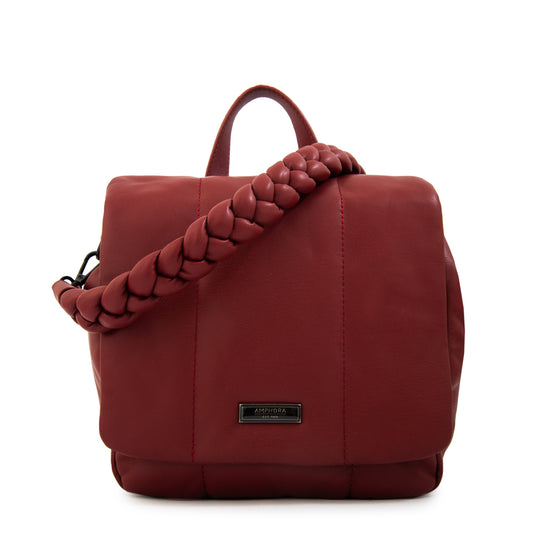 Mochila con tapa trinity pequeña rojo oscuro