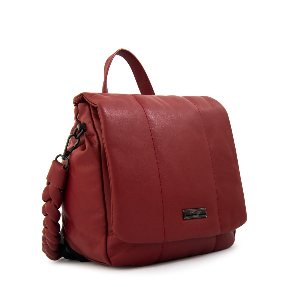 Mochila con tapa trinity pequeña rojo oscuro