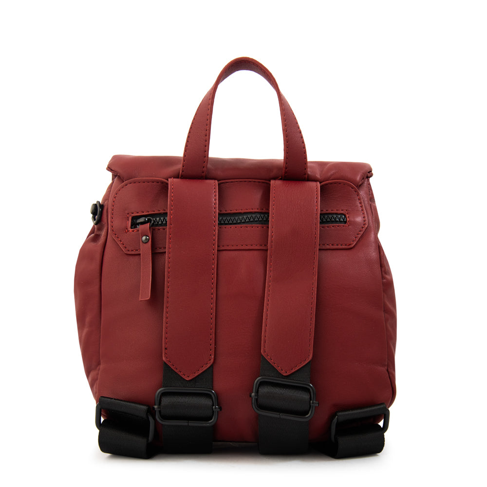 Mochila con tapa trinity pequeña rojo oscuro