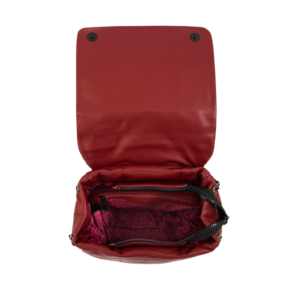 Mochila con tapa trinity pequeña rojo oscuro