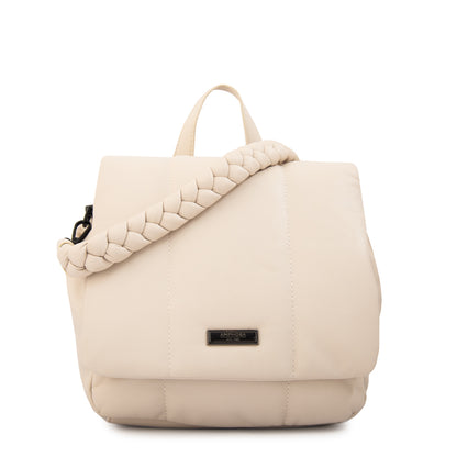 Mochila con tapa trinity pequeña blanco crudo