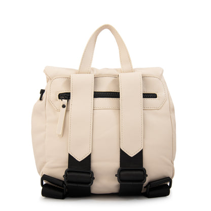 Mochila con tapa trinity pequeña blanco crudo