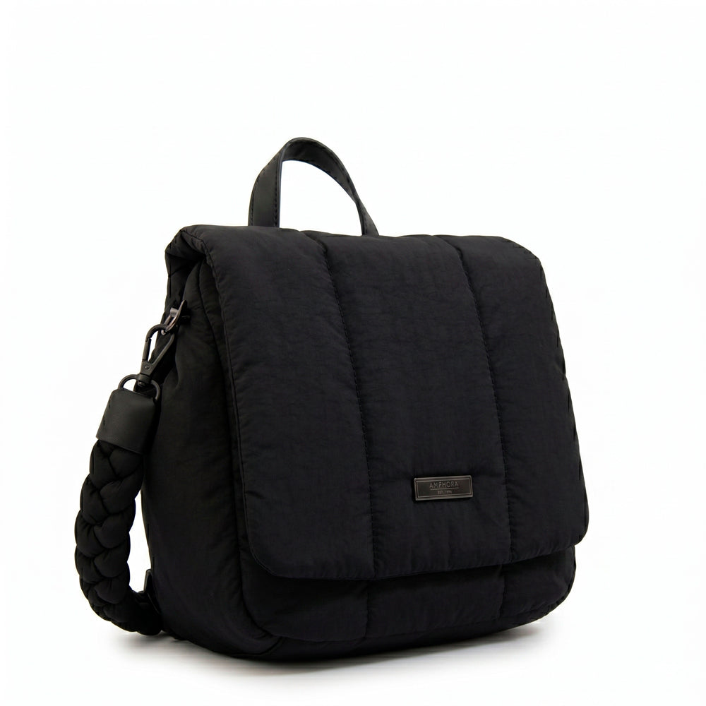 Mochila con tapa trinity pequeña negro