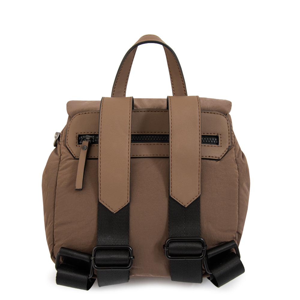 Mochila con tapa trinity pequeña taupe oscuro