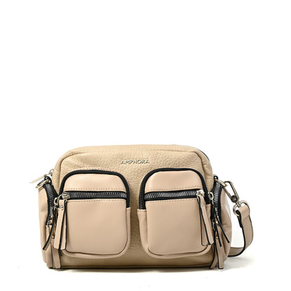 Cartera bandolera constanza mediana beige