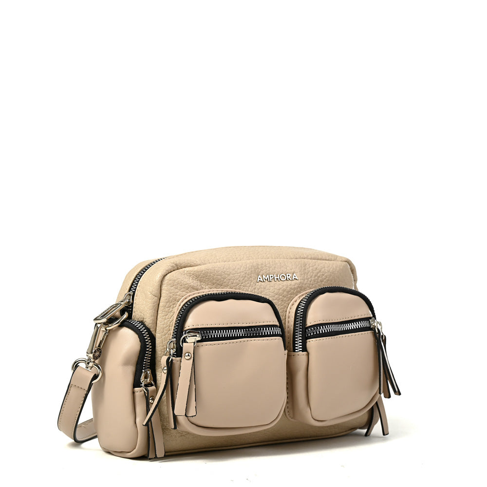 Cartera bandolera constanza mediana beige