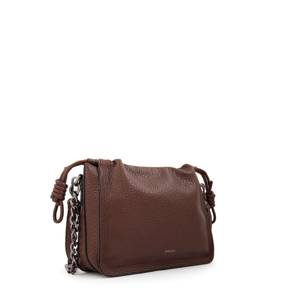 Cartera bandolera clarissa mediana café oscuro