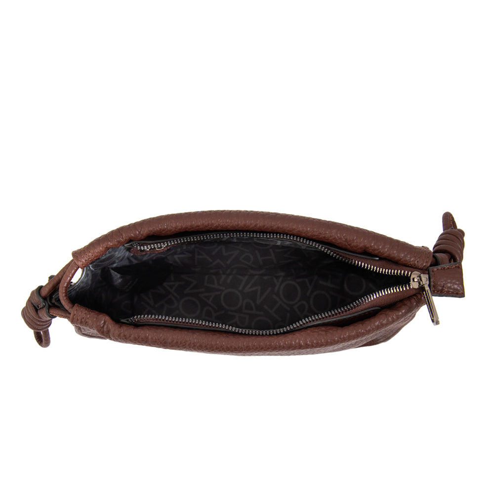 Cartera bandolera clarissa mediana café oscuro