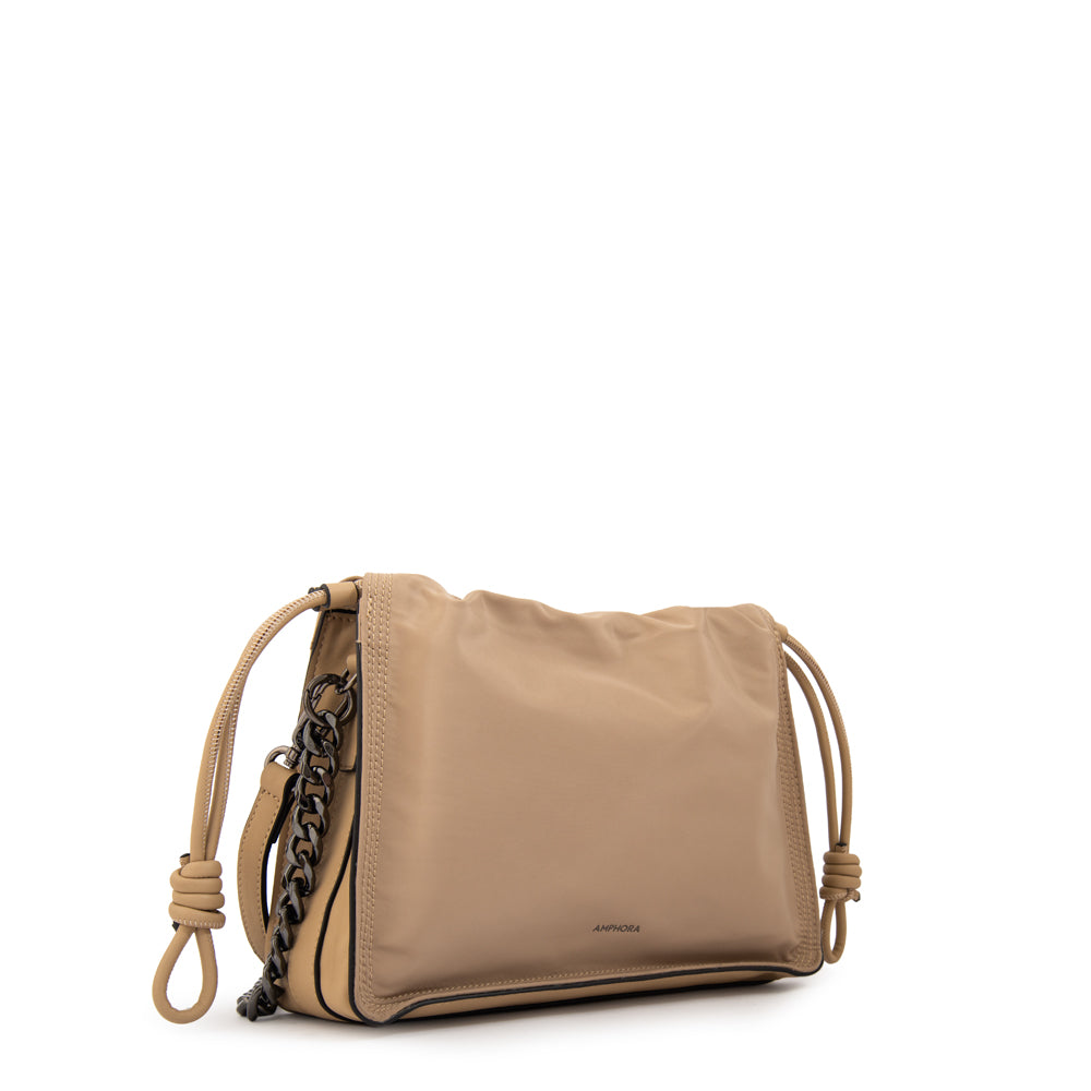 Cartera bandolera clarissa mediana beige
