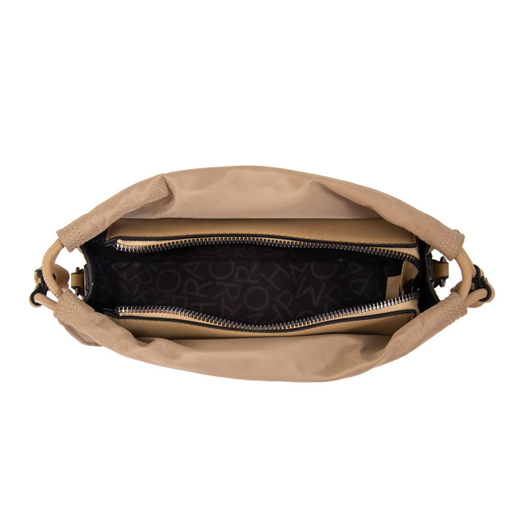Cartera bandolera clarissa mediana beige