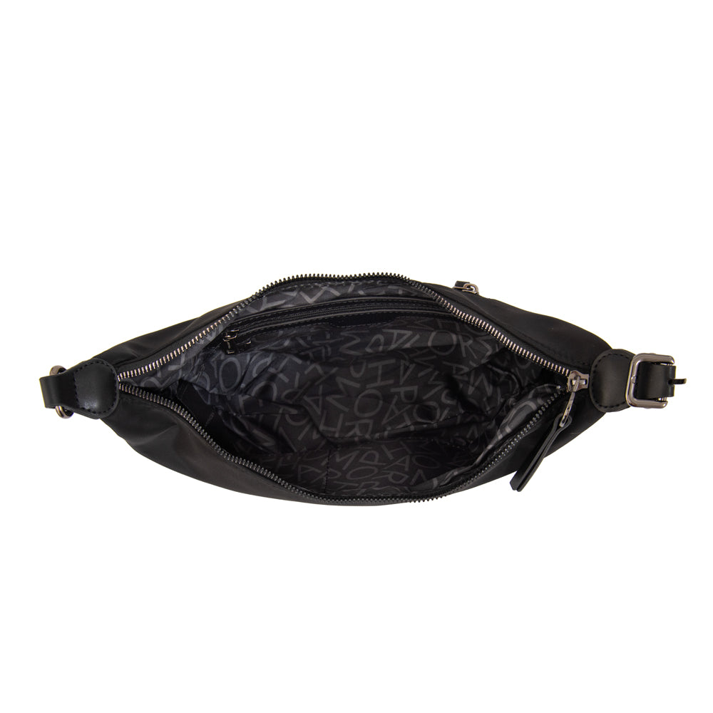 Cartera corte oval taisha mediana negro