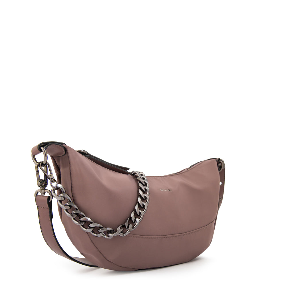 Cartera corte oval taisha mediana taupe oscuro