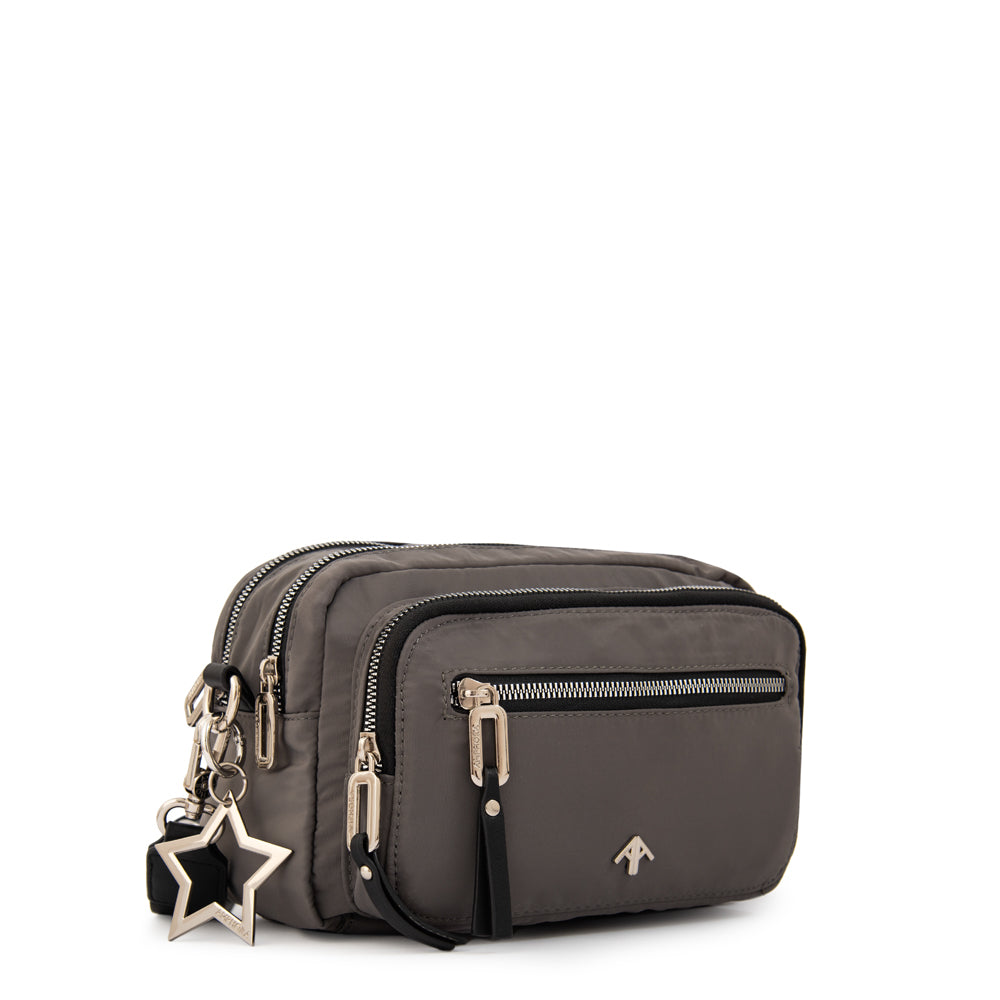 Cartera bandolera liliana mediana gris oscuro