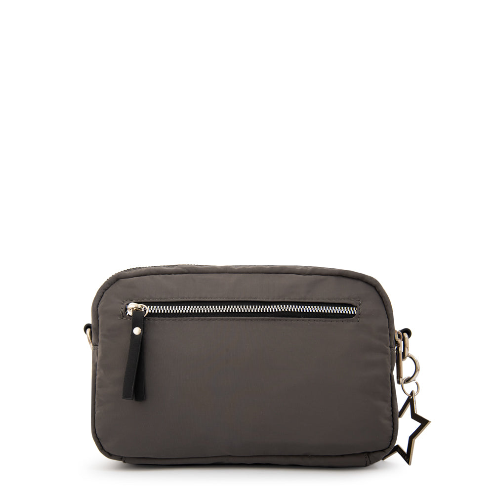 Cartera bandolera liliana mediana gris oscuro