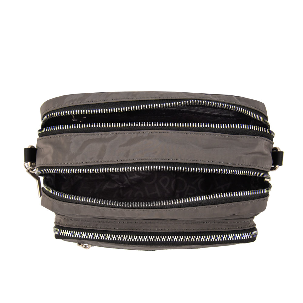 Cartera bandolera liliana mediana gris oscuro