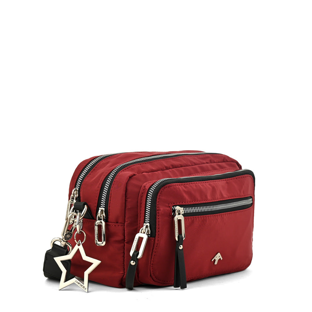 Cartera bandolera liliana mediana burdeo