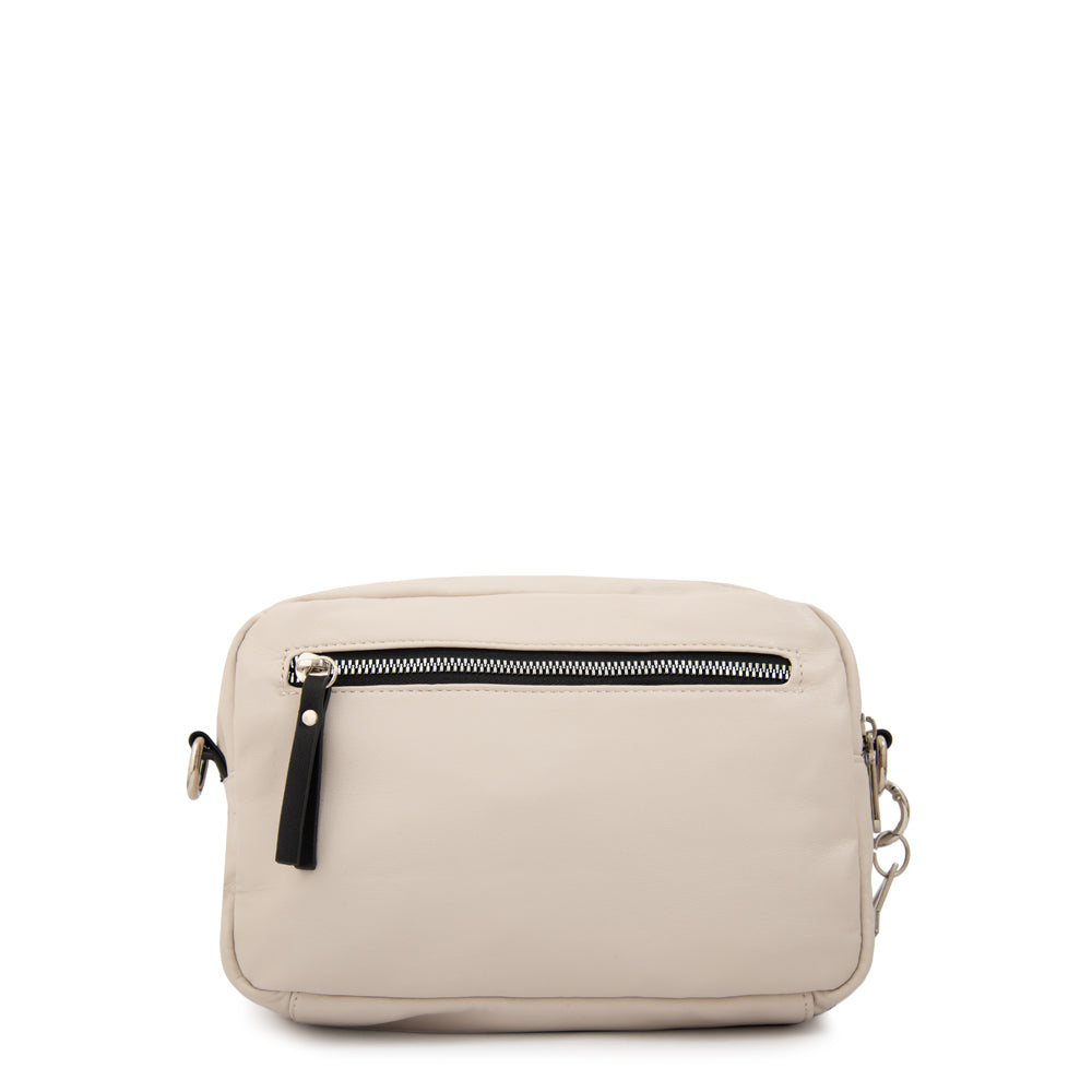 Cartera bandolera liliana mediana blanco crudo