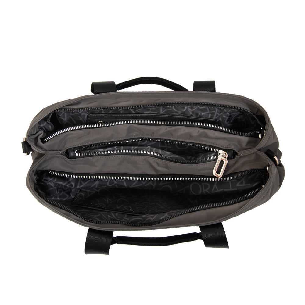 Cartera tote liliana mediana gris oscuro