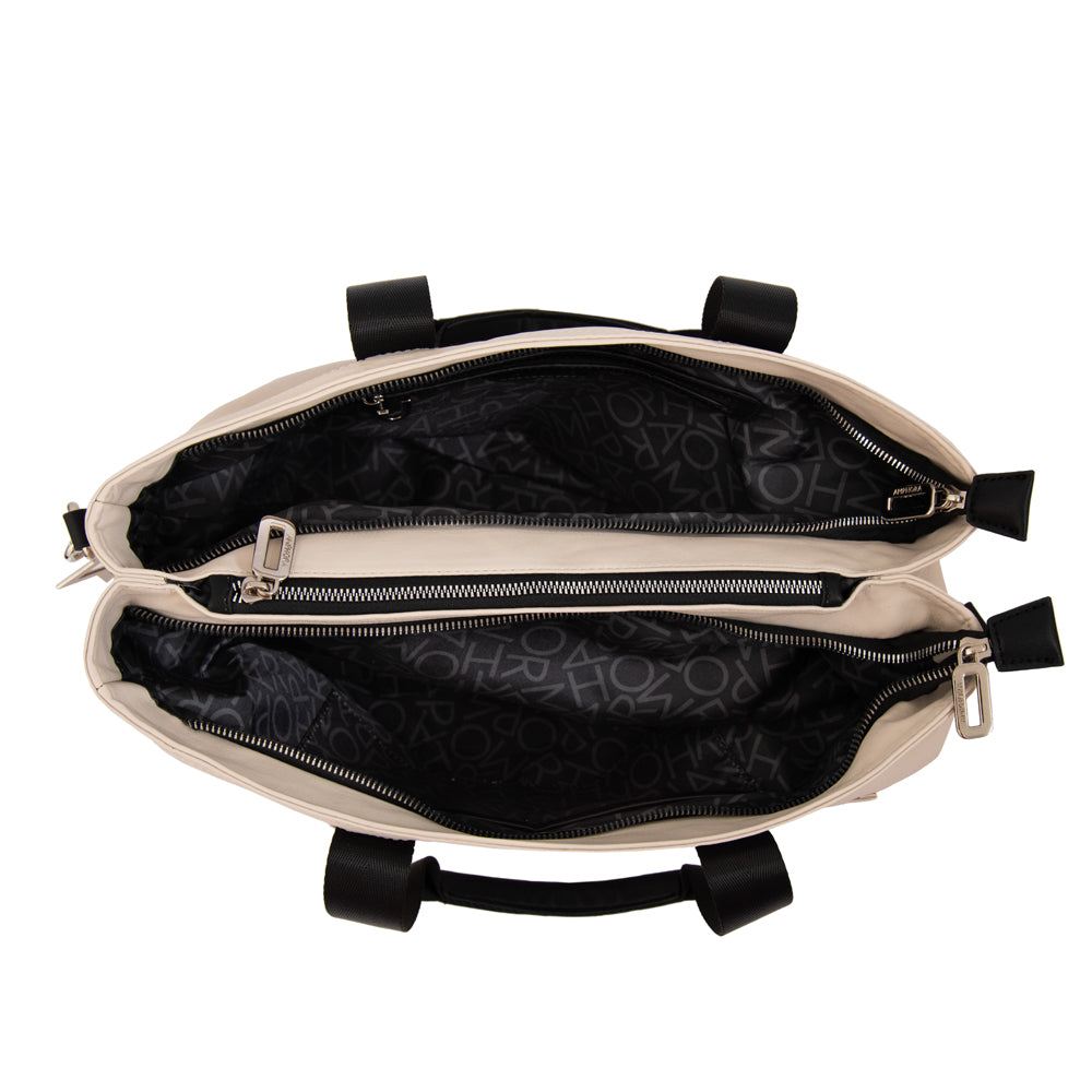 Cartera tote liliana mediana blanco crudo
