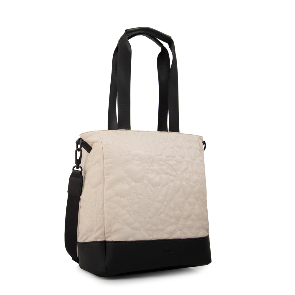 Cartera tote olga grande blanco crudo