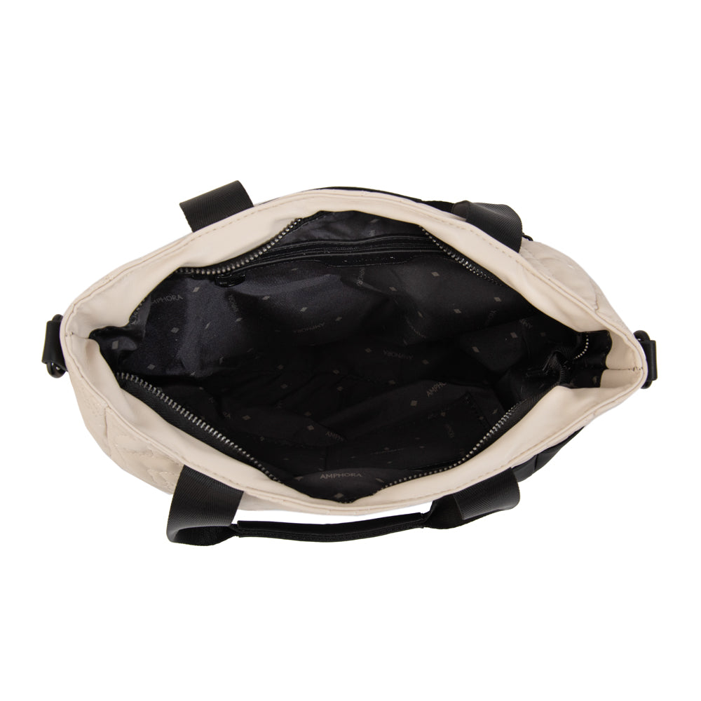 Cartera tote olga grande blanco crudo
