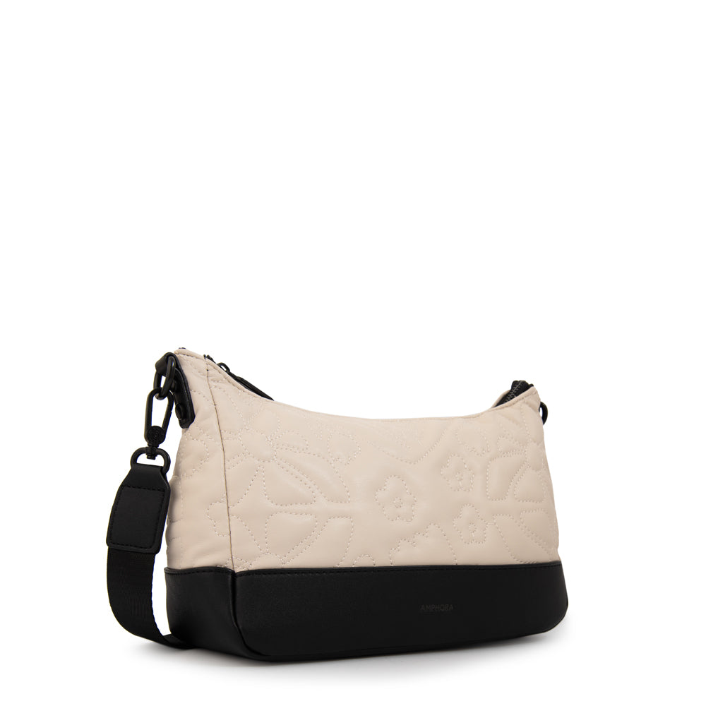Cartera bandolera olga mediana blanco crudo
