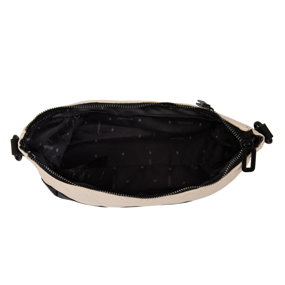 Cartera bandolera olga mediana blanco crudo