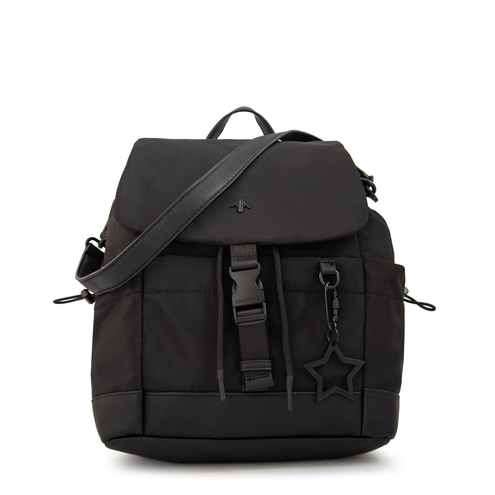 Mochila amaranta mediana negro