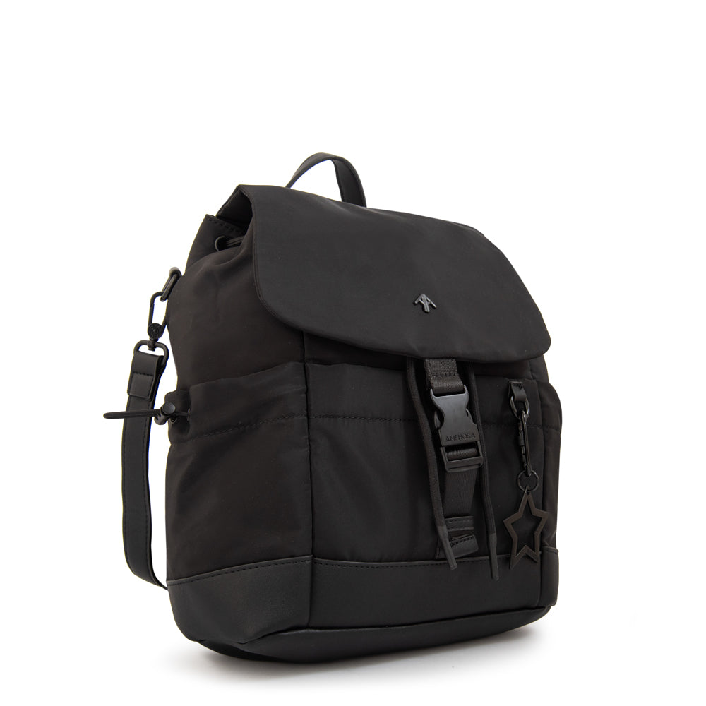 Mochila amaranta mediana negro