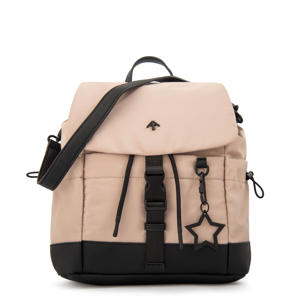 Mochila amaranta mediana beige