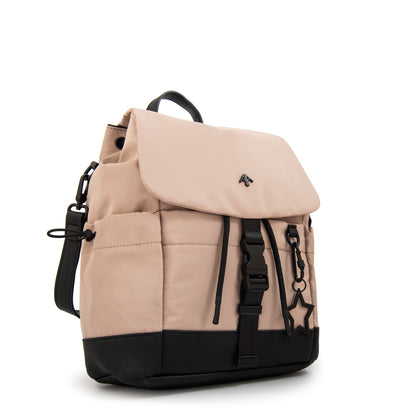 Mochila amaranta mediana beige