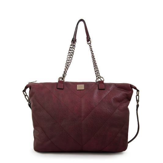 Cartera tote onix grande burdeo