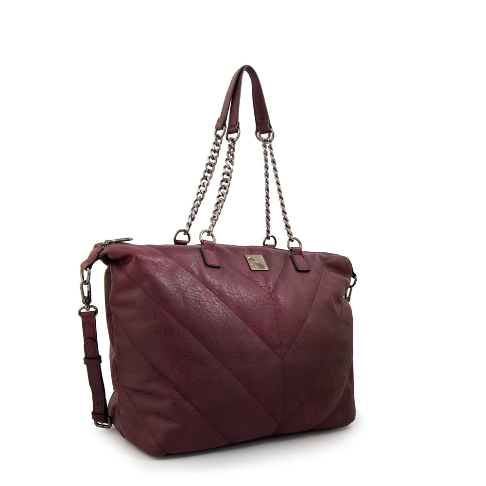 Cartera tote onix grande burdeo