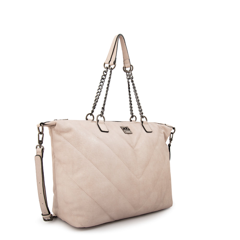 Cartera tote onix grande blanco crudo