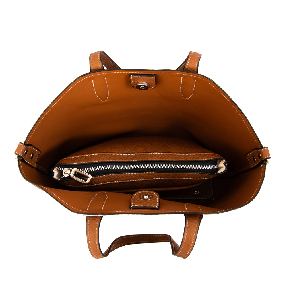 Cartera tote bote monique mediana café